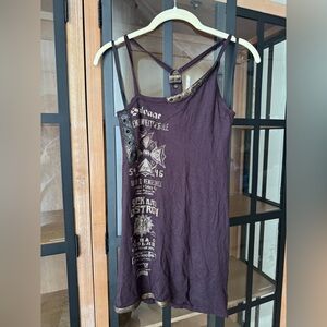 Vintage y2k deadstock Salvage Asymmetrical grommet TankTop Grunge mini dress nwt